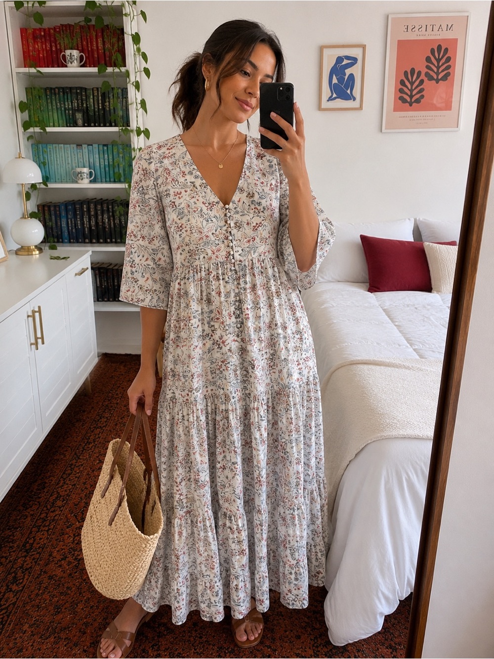 long sleeve white linen dress WhiteNur Linen Maxi Dress